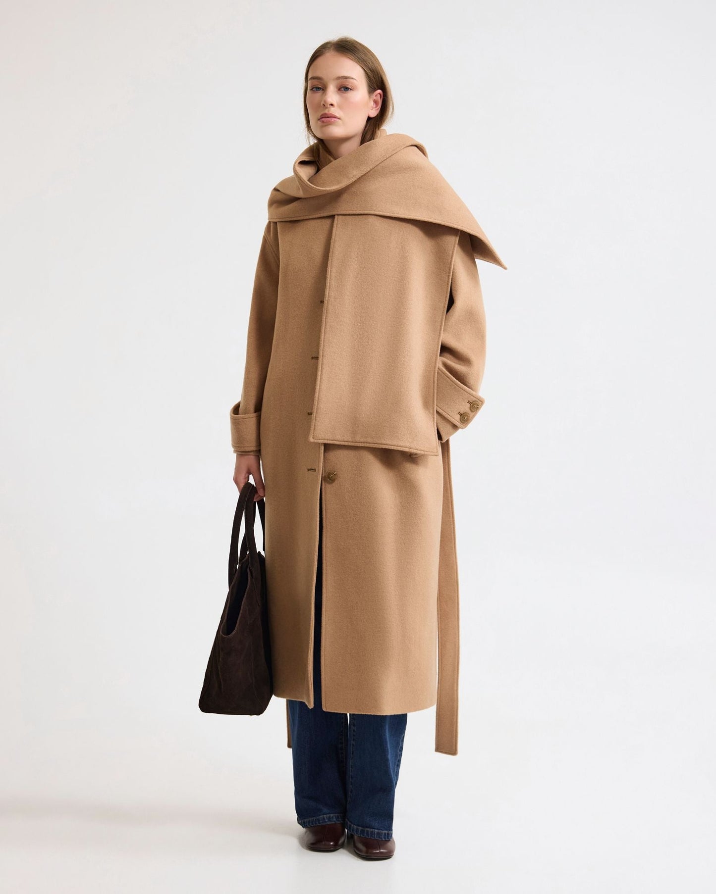 Talia Detachable Scarf Coat