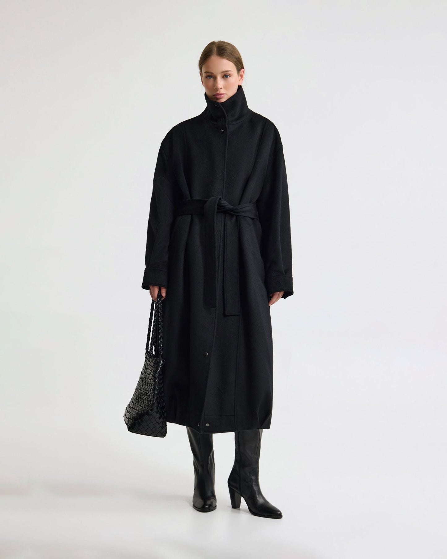 Emily Funnel Collar Wool Blend Coat