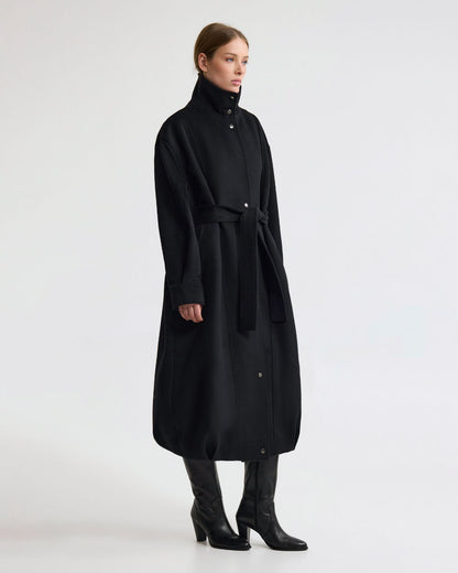 Emily Funnel Collar Wool Blend Coat