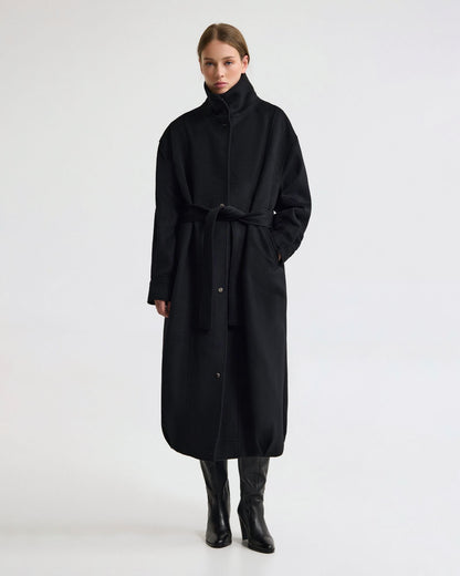 Emily Funnel Collar Wool Blend Coat