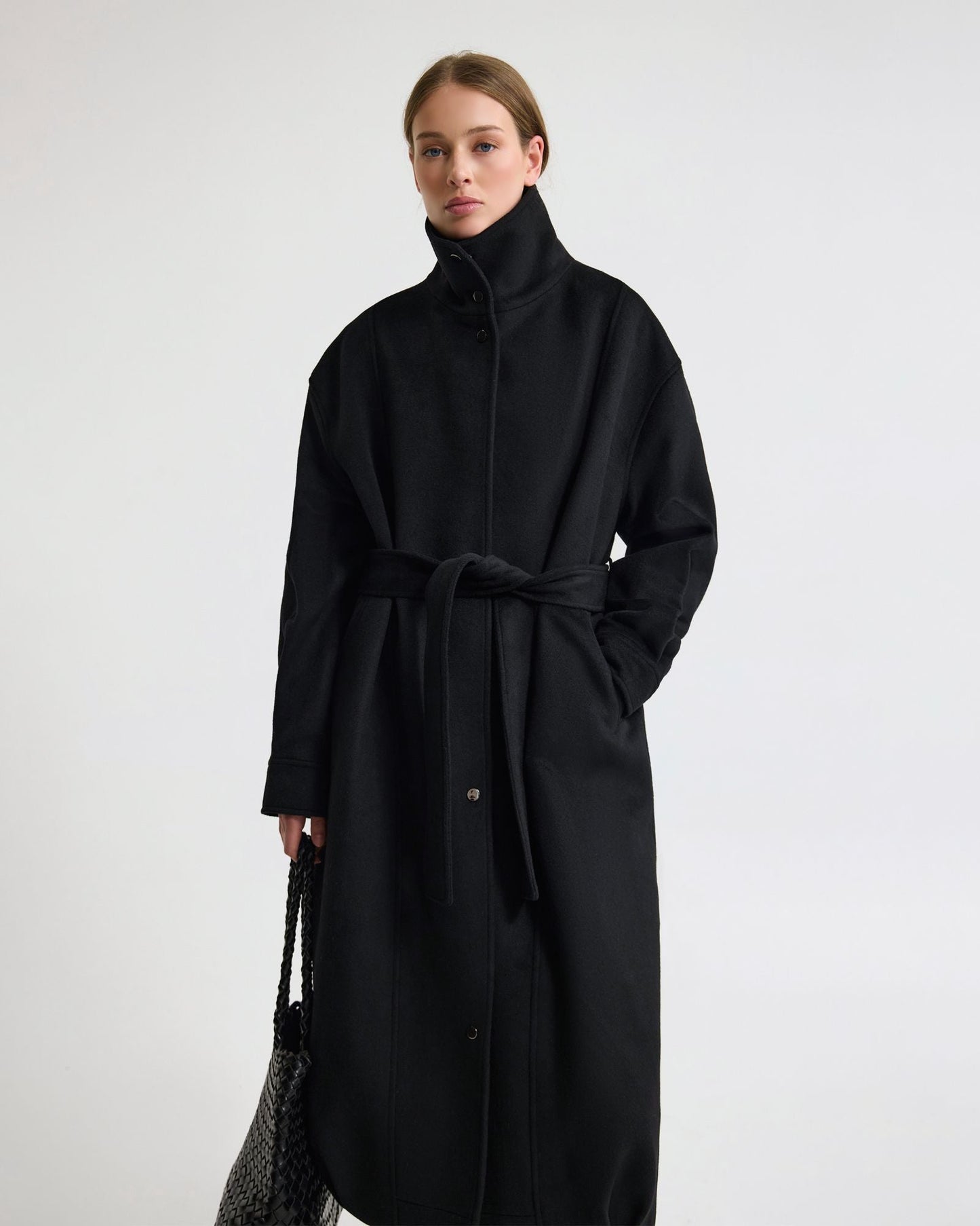 Emily Funnel Collar Wool Blend Coat