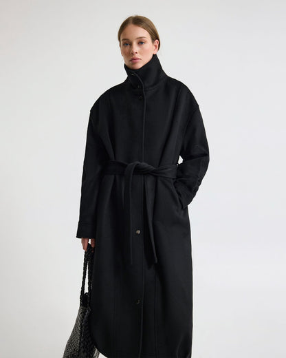 Emily Funnel Collar Wool Blend Coat