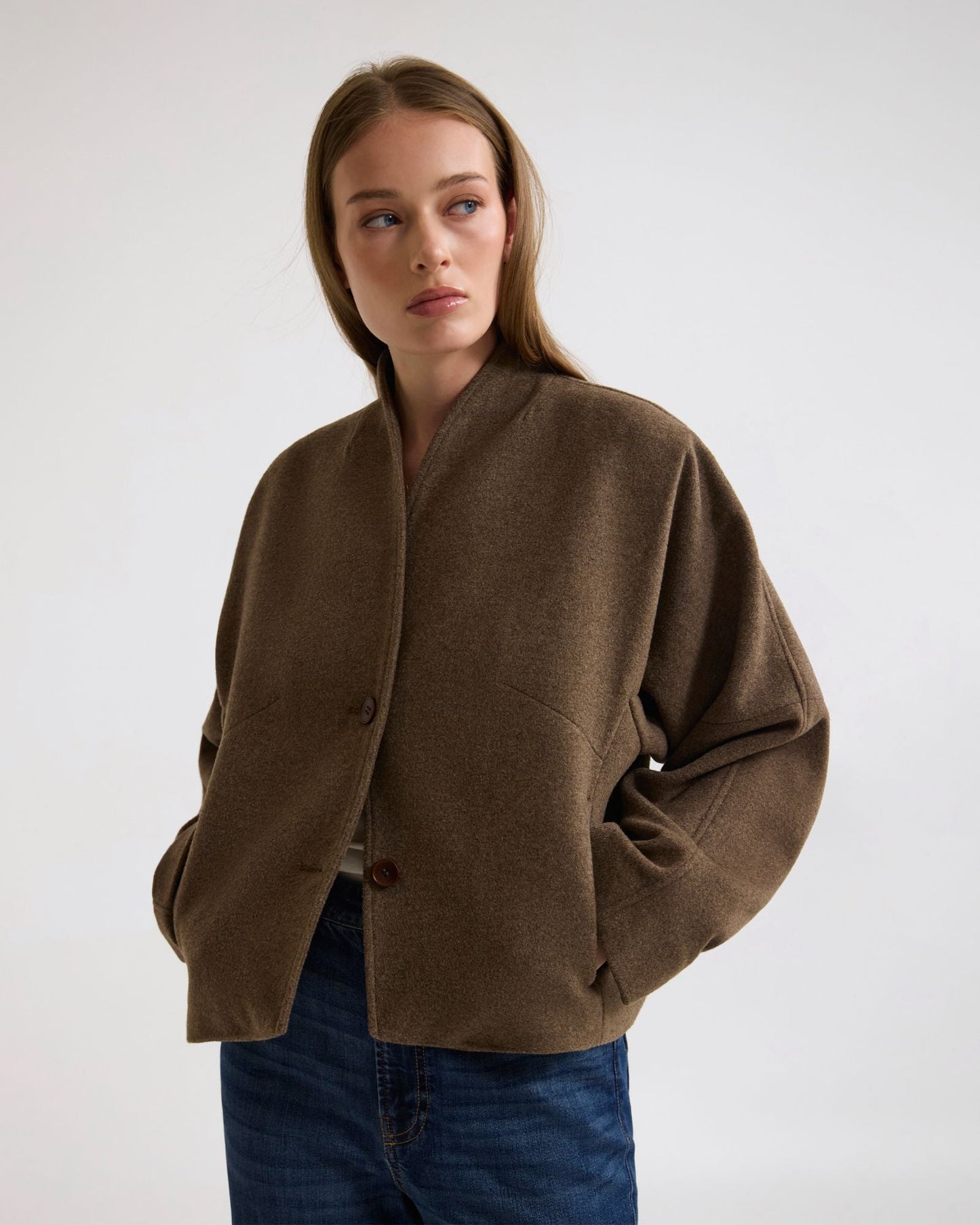 Asher Wool Blend Cocoon Jacket