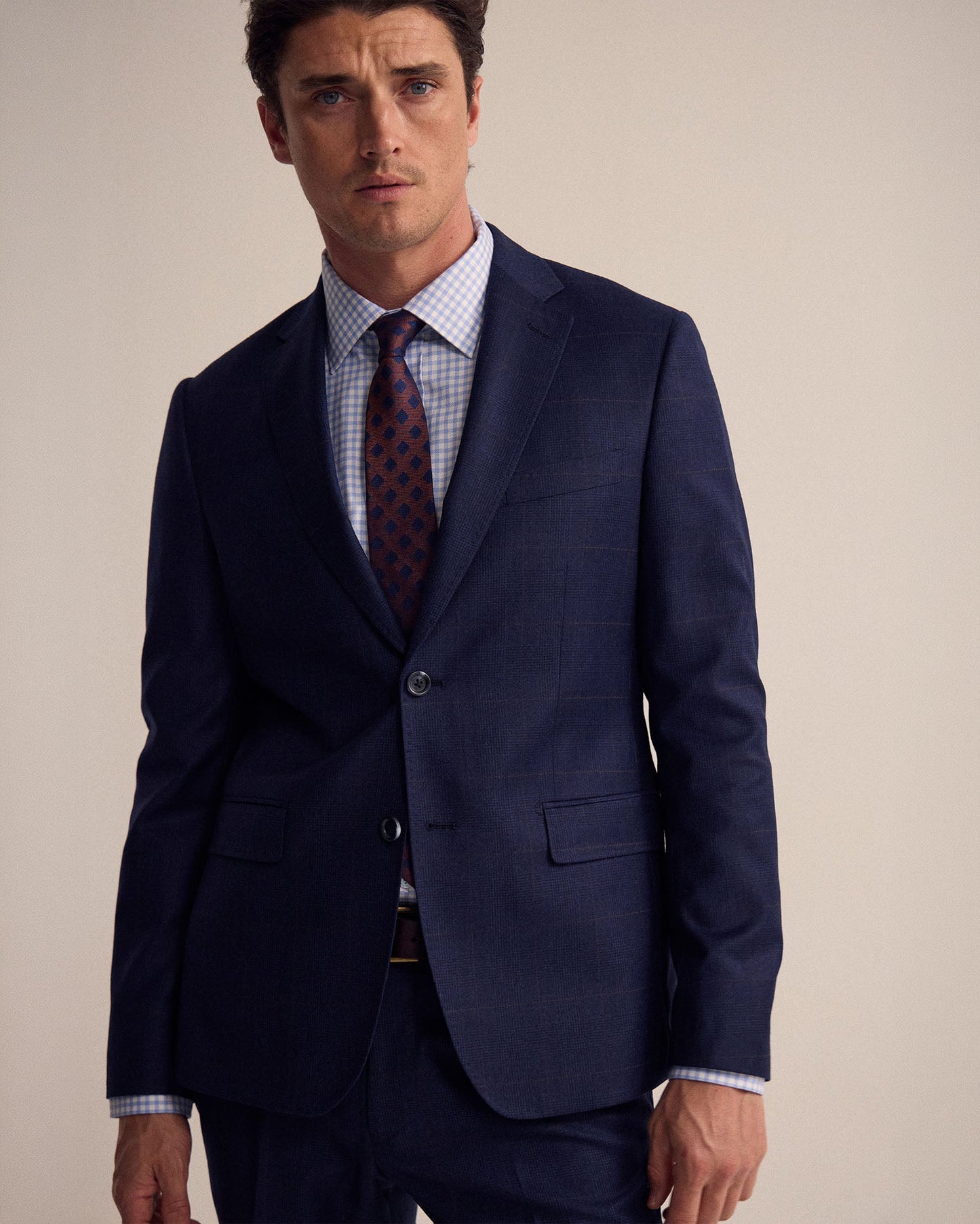 Byron Wool Checked Suit Jacket
