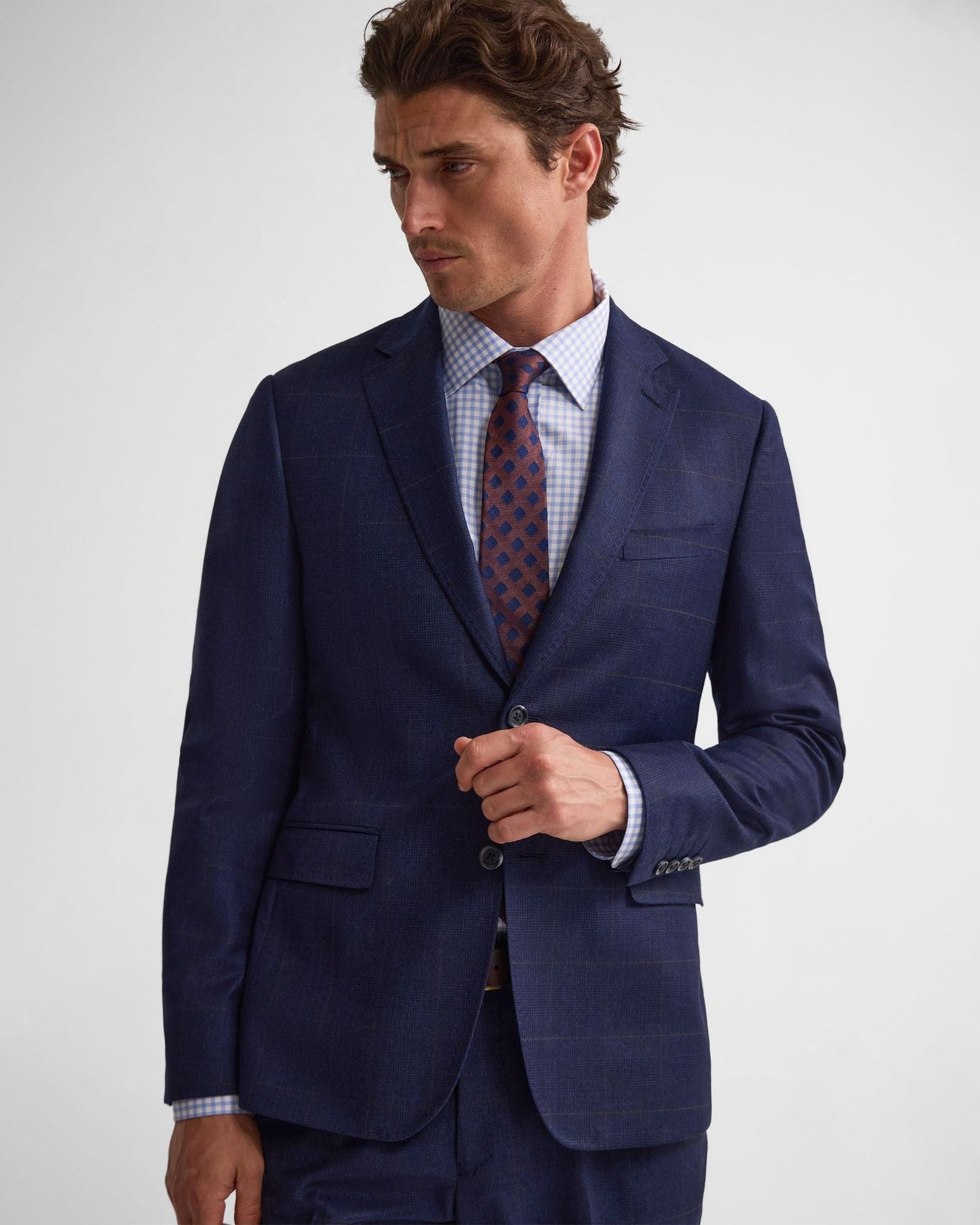 Byron Wool Checked Suit Jacket
