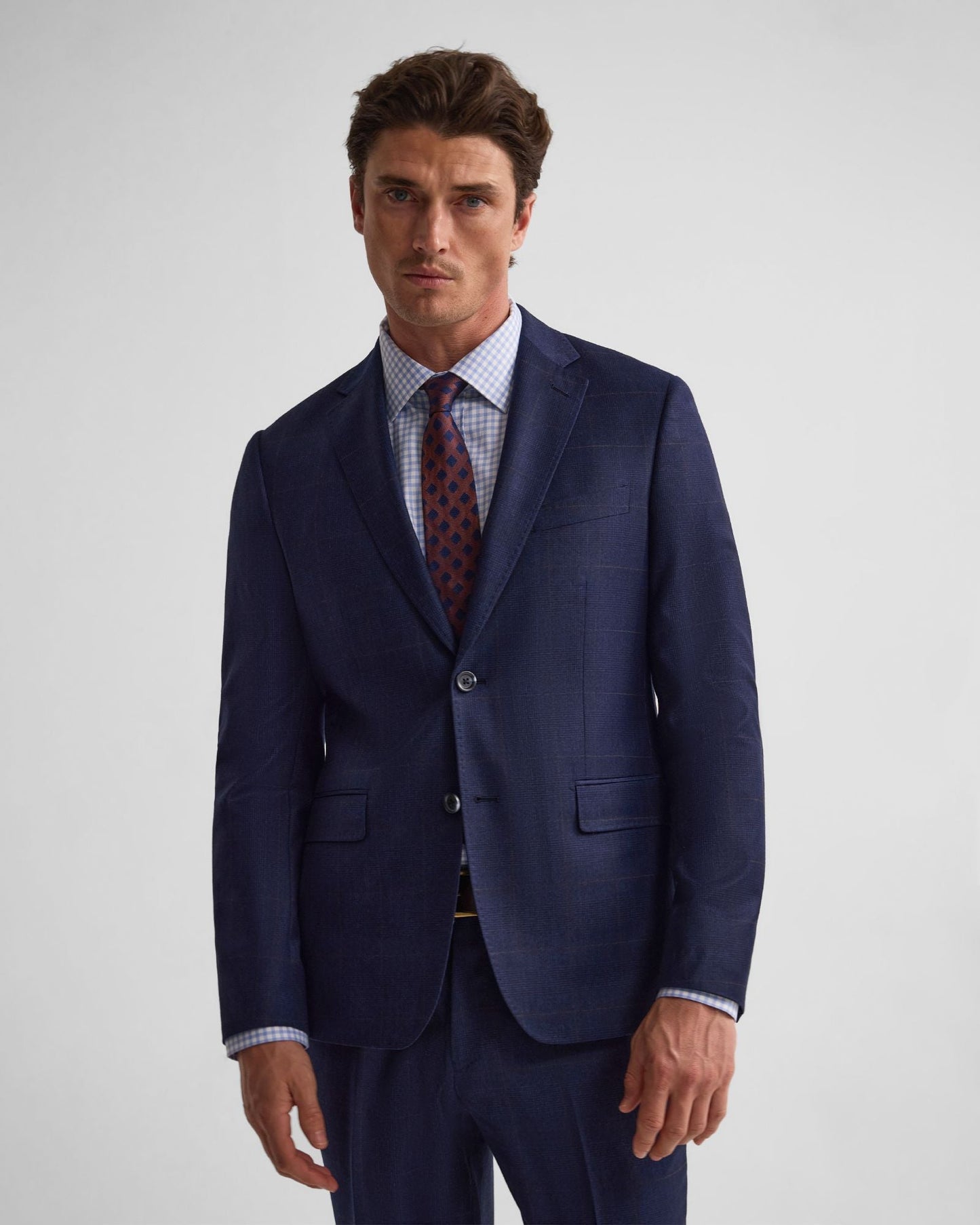 Byron Wool Checked Suit Jacket