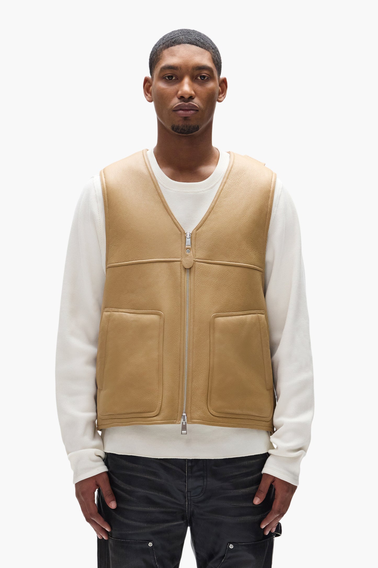 Slab Wordmark Shearling Vest