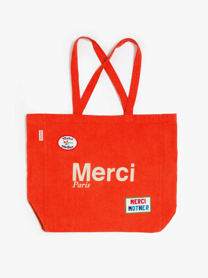 Merci x MOTHER Merci Tote - Red And Ecru