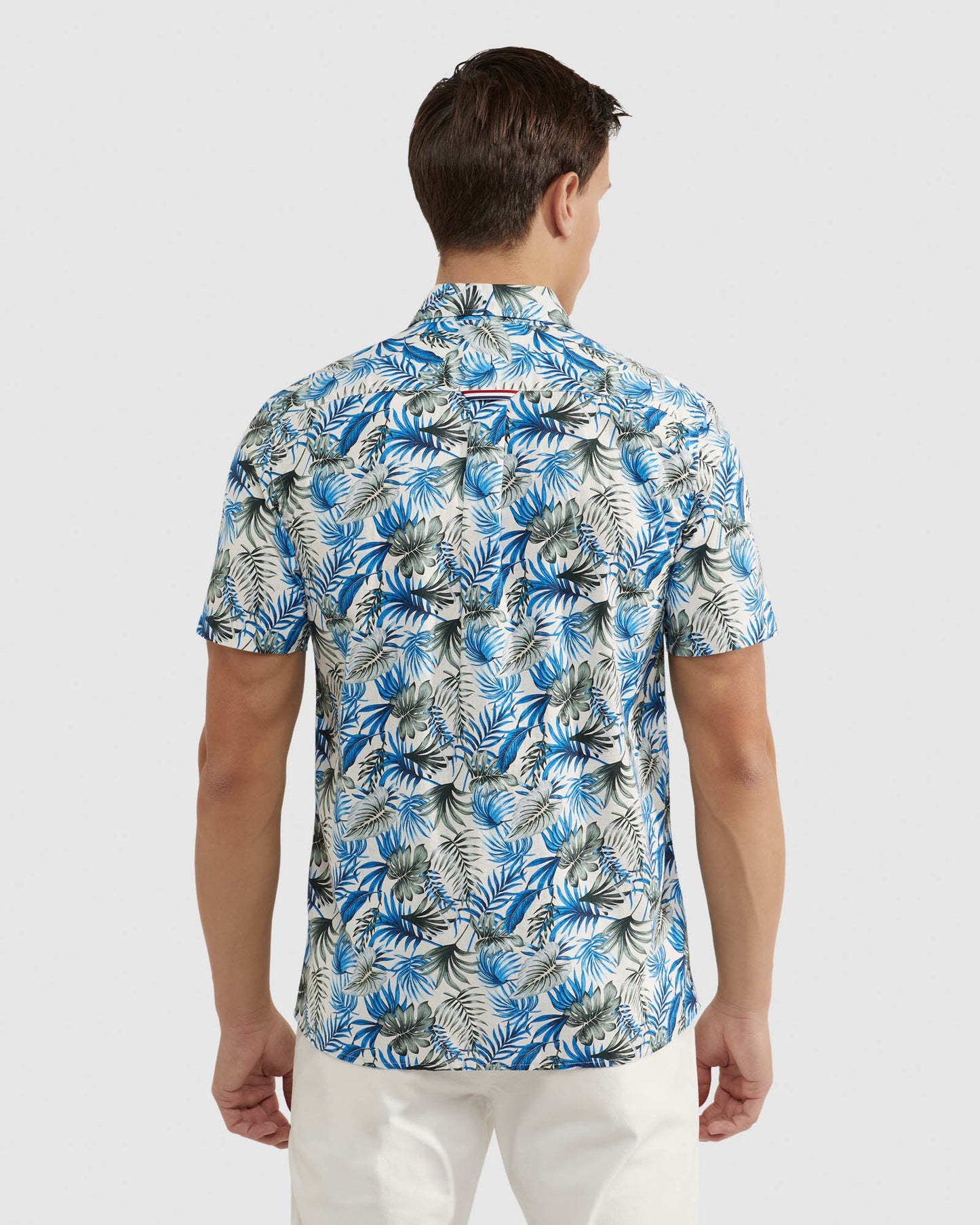 Leyton Linen Cotton Print Short Sleeve Shirt
