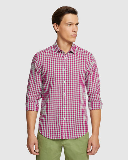 Kenton Linen Blend Checked Shirt