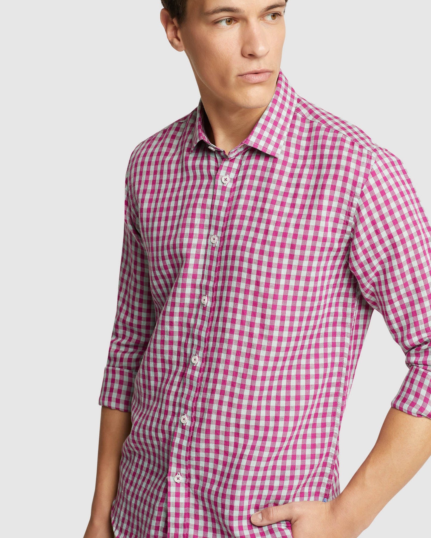 Kenton Linen Blend Checked Shirt