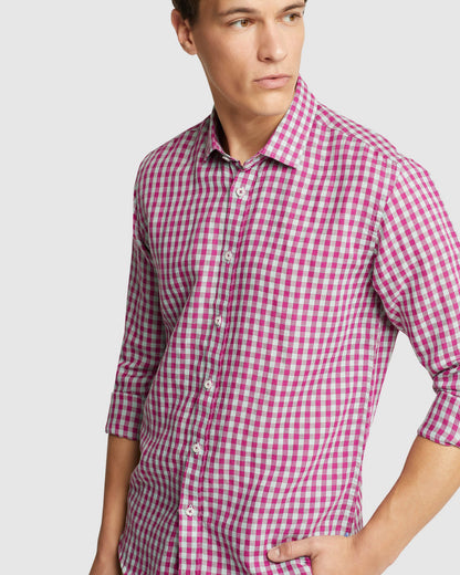 Kenton Linen Blend Checked Shirt