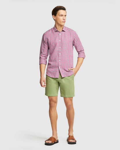Kenton Linen Blend Checked Shirt