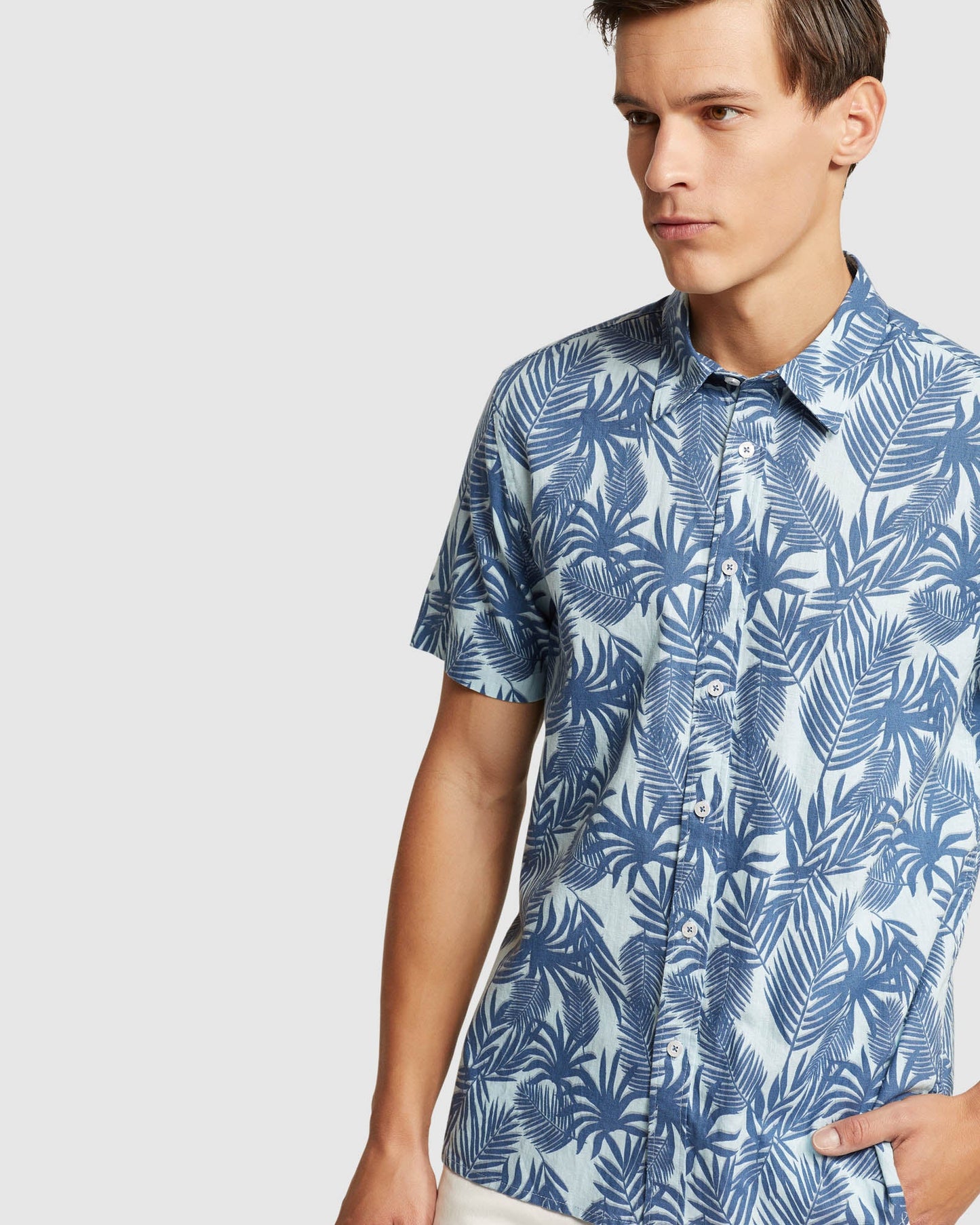 Leyton Linen Cotton Printed Short Sleeve Shirt