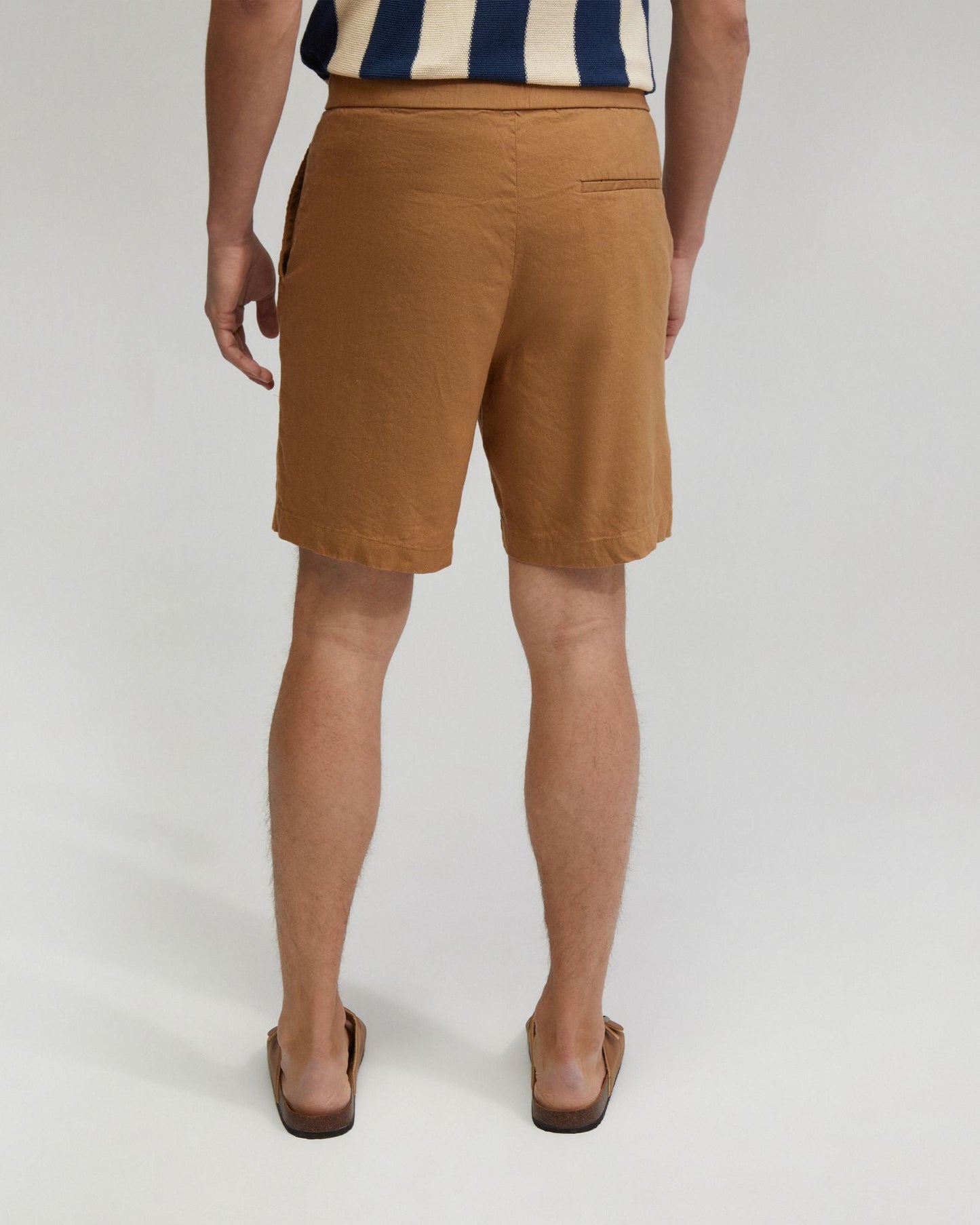 Rocco Zip Front Linen Blnd Shorts