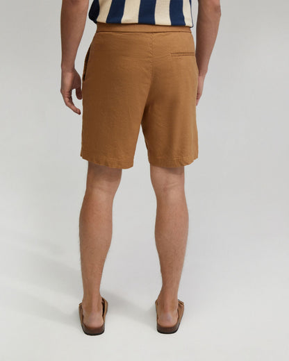 Rocco Zip Front Linen Blnd Shorts