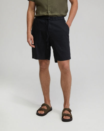 Rocco Zip Front Linen Blnd Shorts