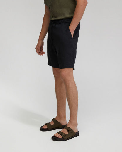 Rocco Zip Front Linen Blnd Shorts