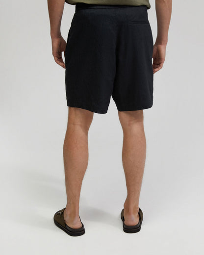 Rocco Zip Front Linen Blnd Shorts