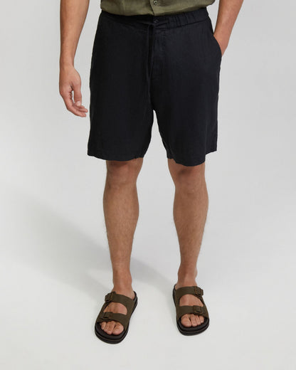 Rocco Zip Front Linen Blnd Shorts
