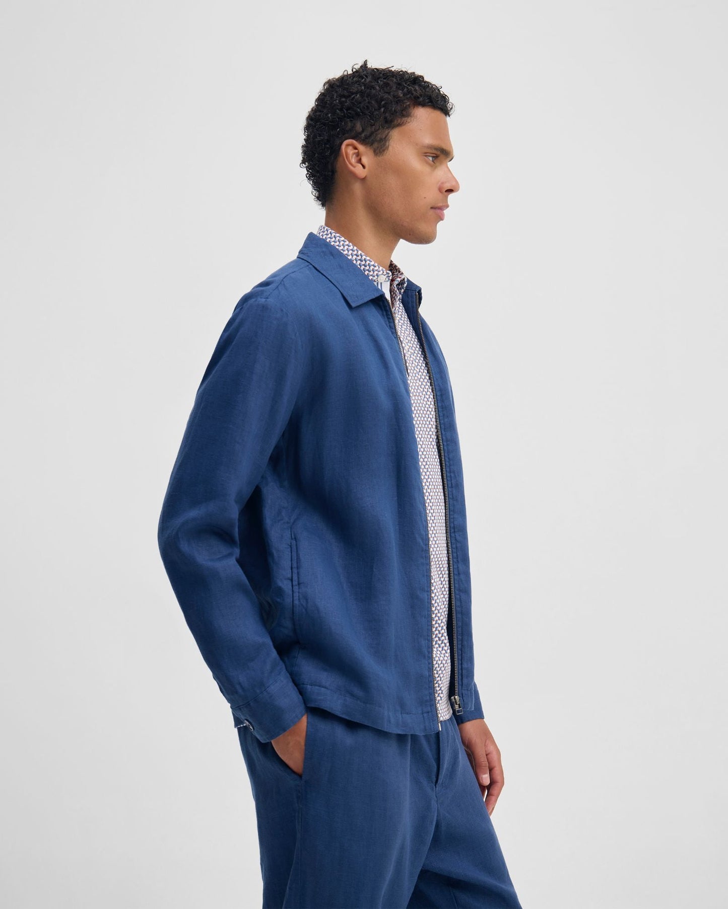 Adem Linen Zip Bomber