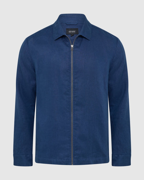 Adem Linen Zip Bomber
