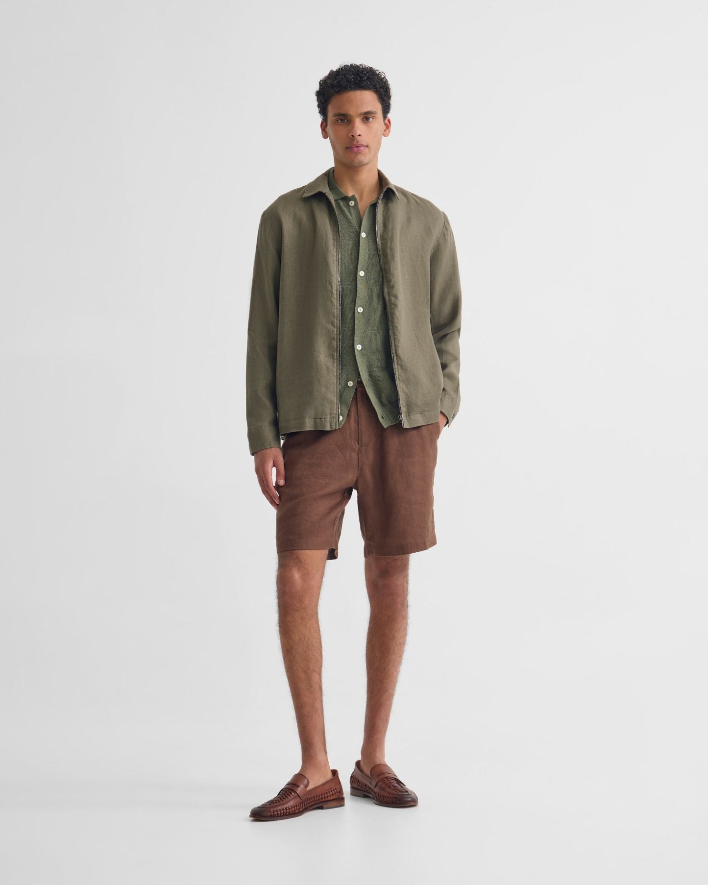Adem Linen Zip Bomber