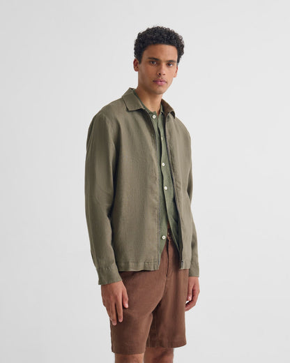 Adem Linen Zip Bomber