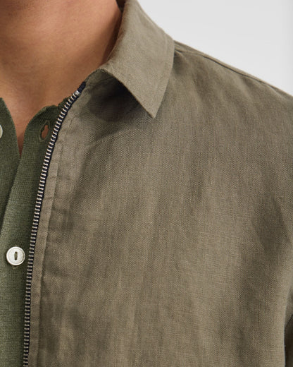Adem Linen Zip Bomber
