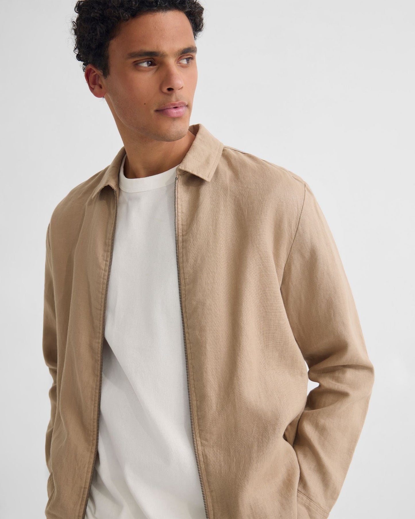 Adem Linen Zip Bomber