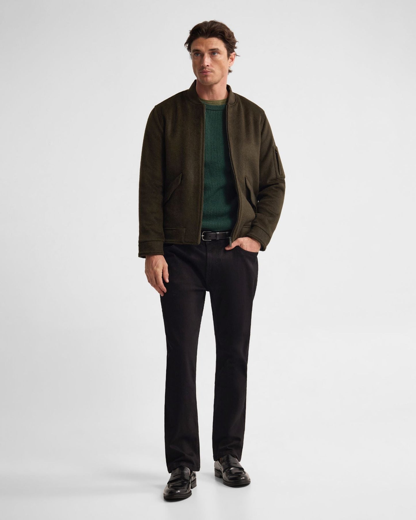 Hamish Wool Blend Bomber Jacket