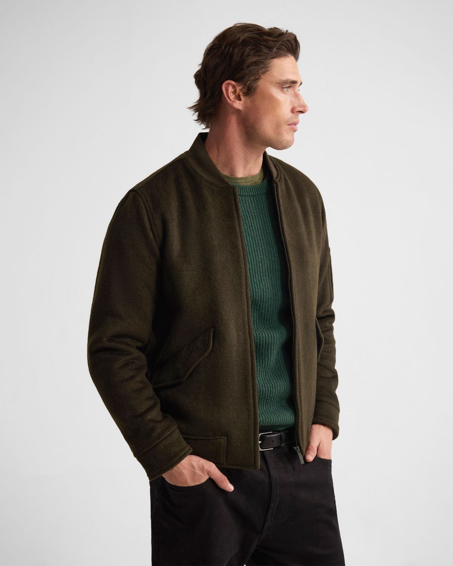 Hamish Wool Blend Bomber Jacket