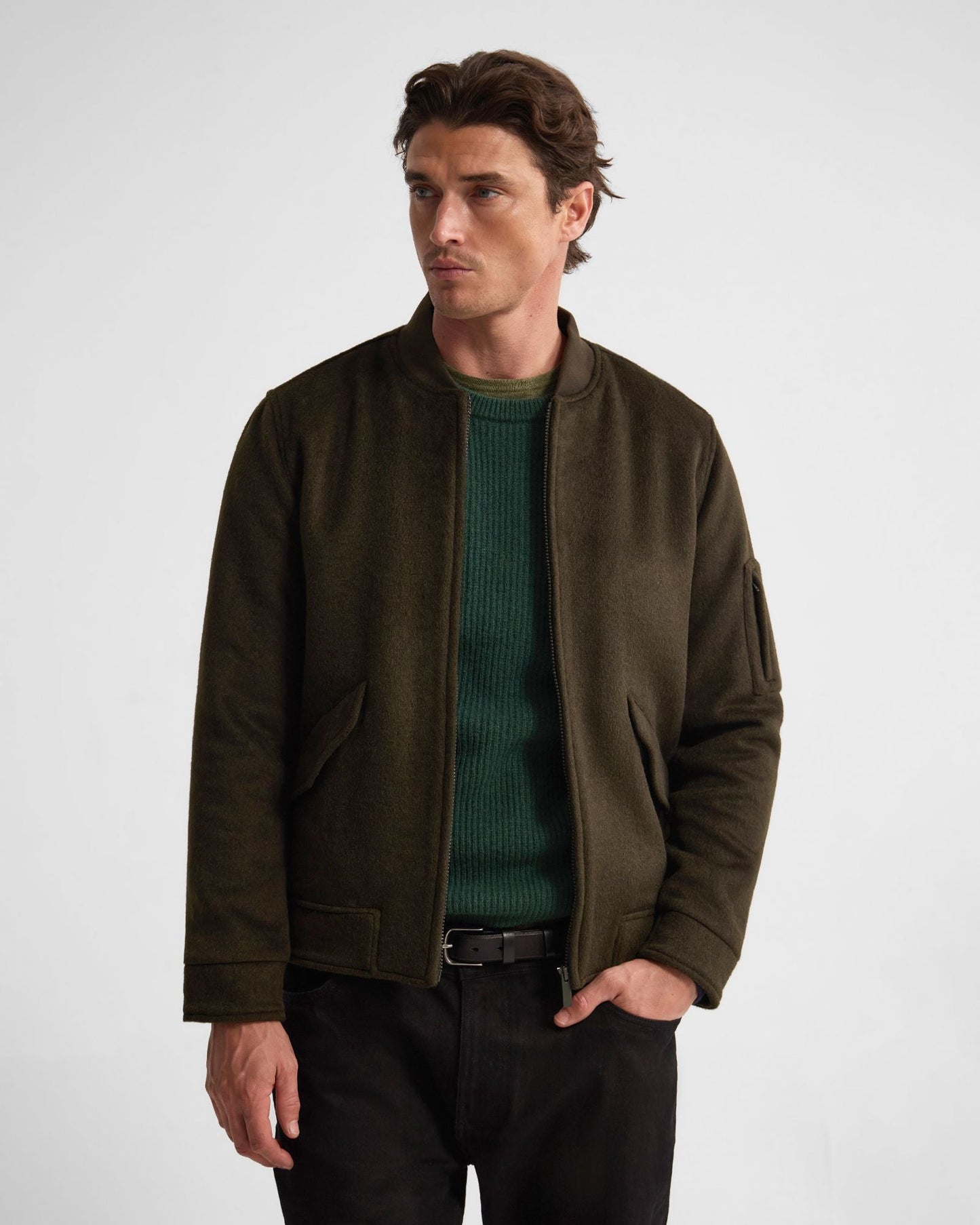 Hamish Wool Blend Bomber Jacket