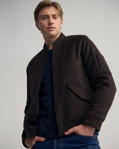 Hamish Wool Blend Bomber Jacket