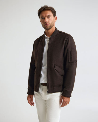 Hamish Wool Blend Bomber Jacket