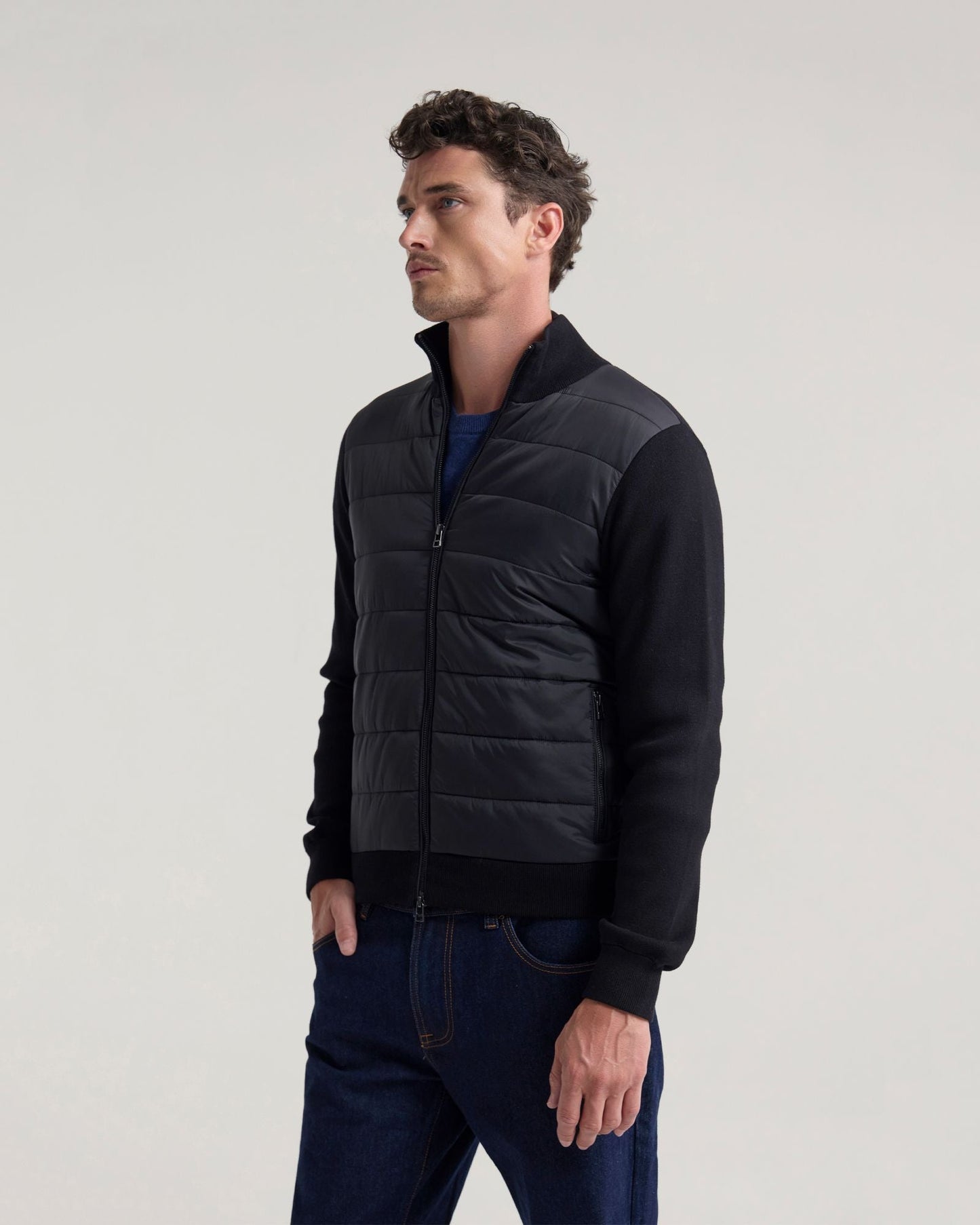 Lorenzo Knit Sleeve Puffer Jacket