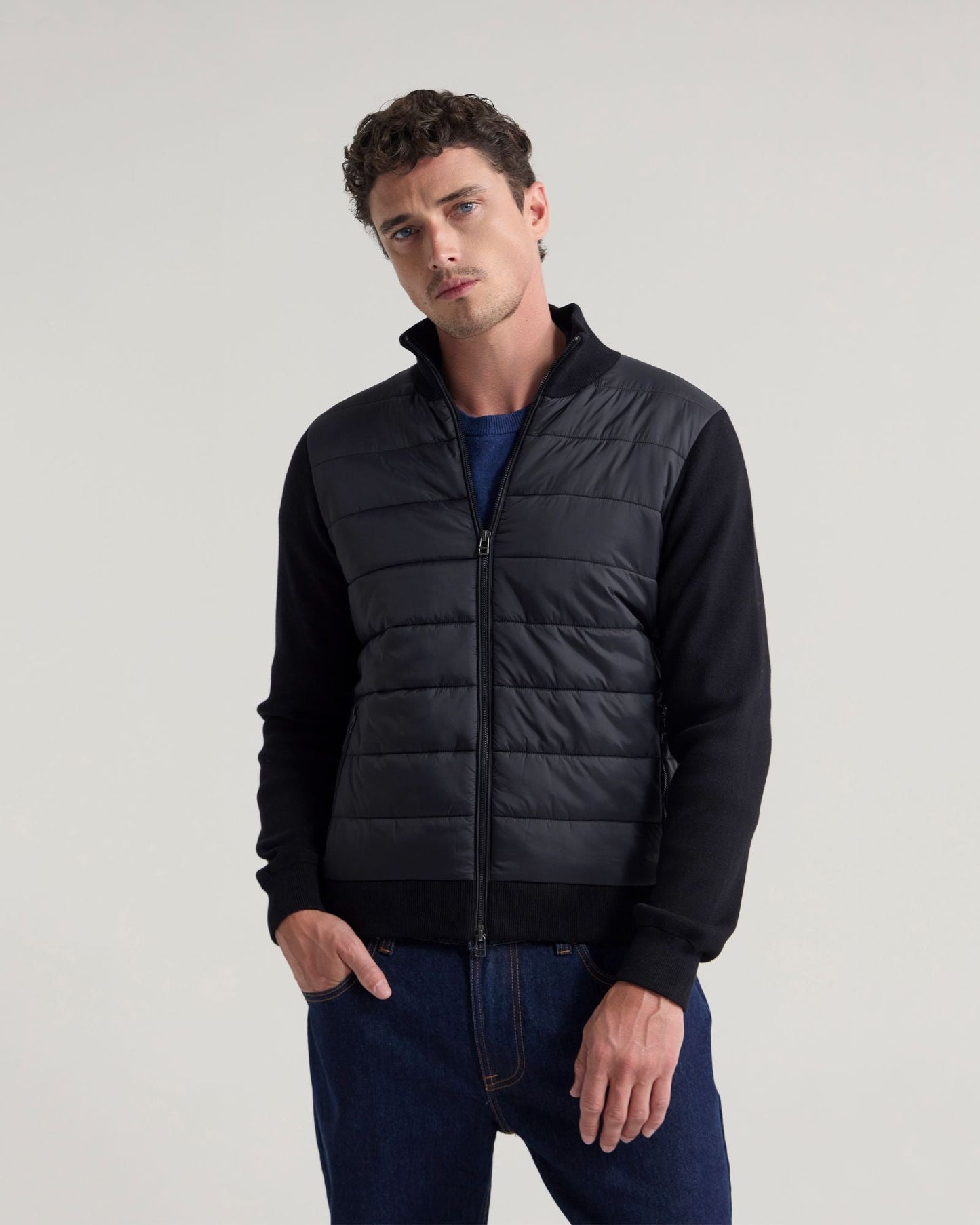 Lorenzo Knit Sleeve Puffer Jacket