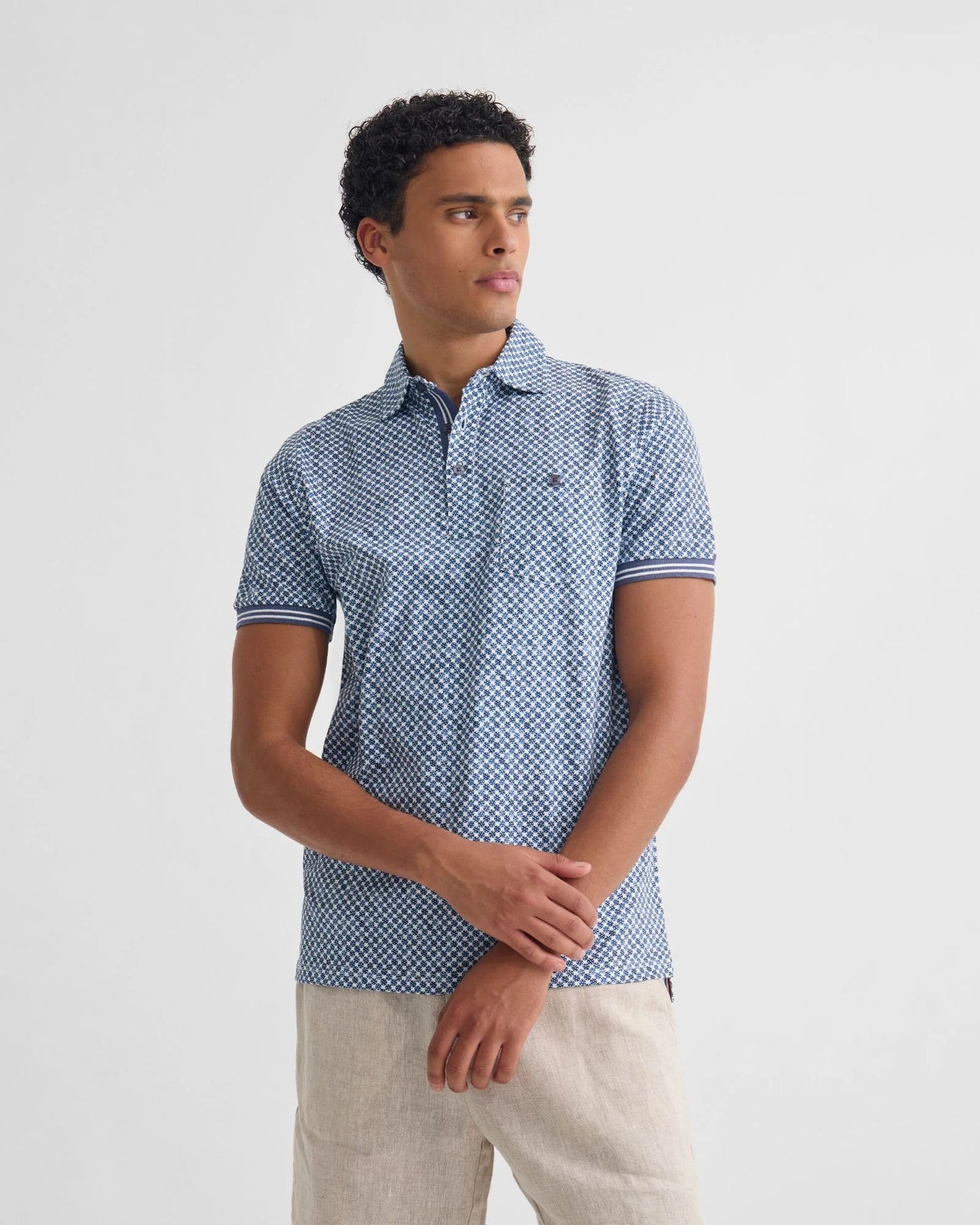 Milo Printed Jersey Polo With Pocket
