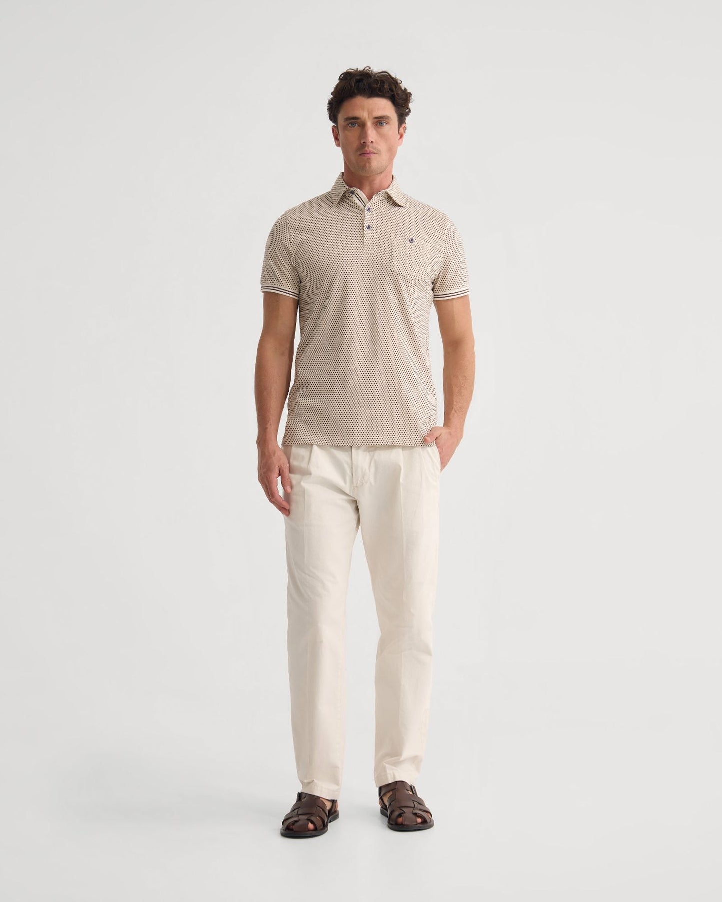 Milo Printed Jersey Polo With Pocket