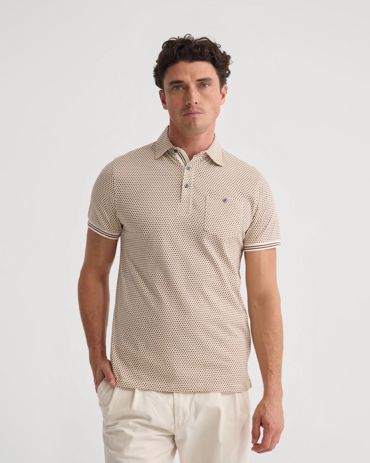 Milo Printed Jersey Polo With Pocket