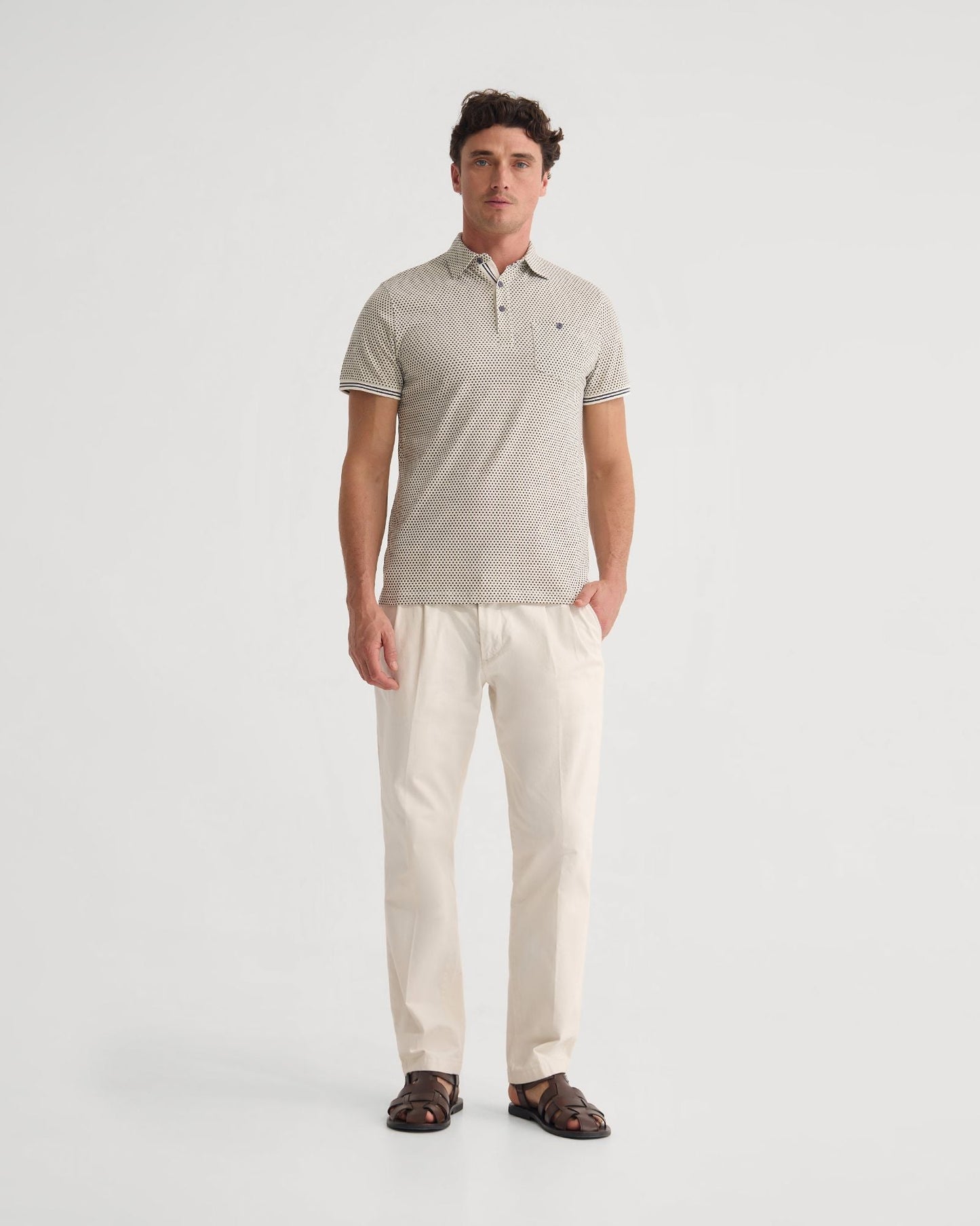 Milo Printed Jersey Polo With Pocket