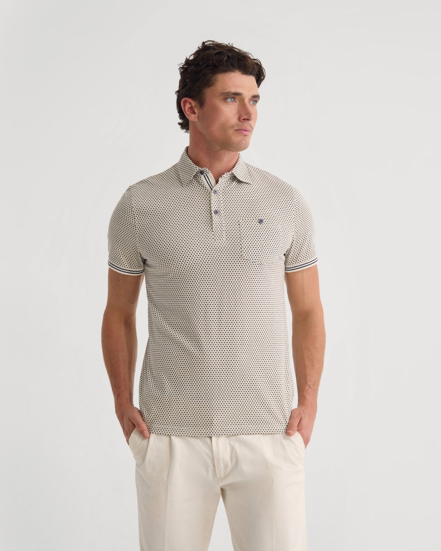 Milo Printed Jersey Polo With Pocket