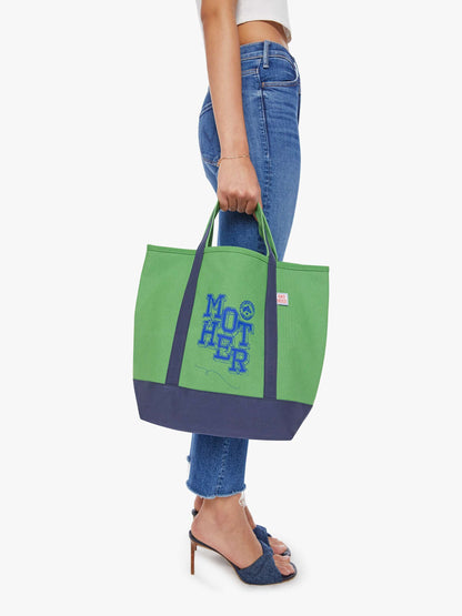 The Canvas Tote Bag - Kelly Green And Cobalt