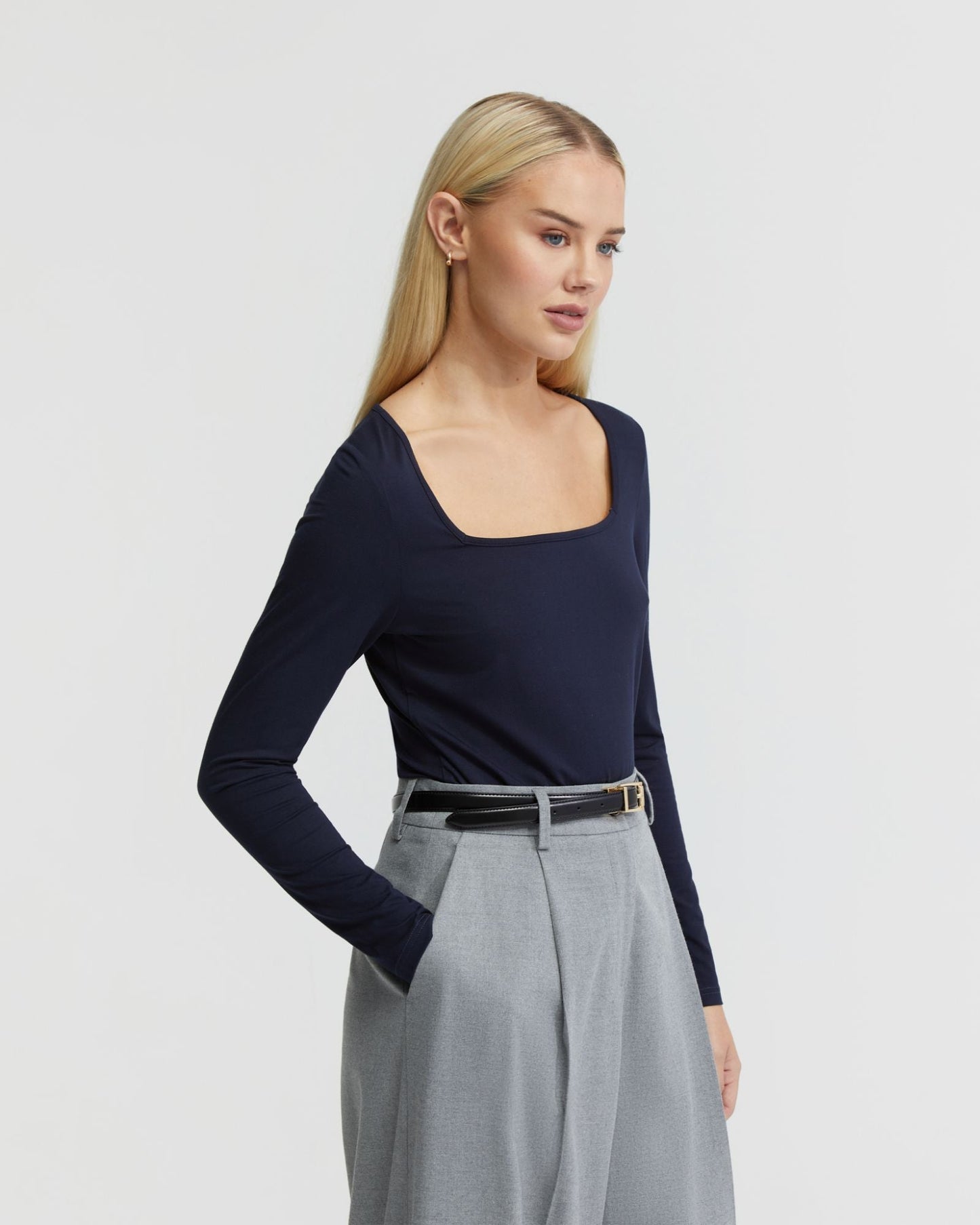 Cassie Square Neck Long Sleeve T-Shirt