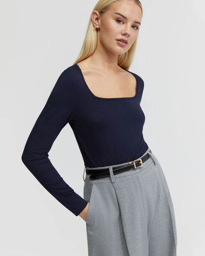 Cassie Square Neck Long Sleeve T-Shirt