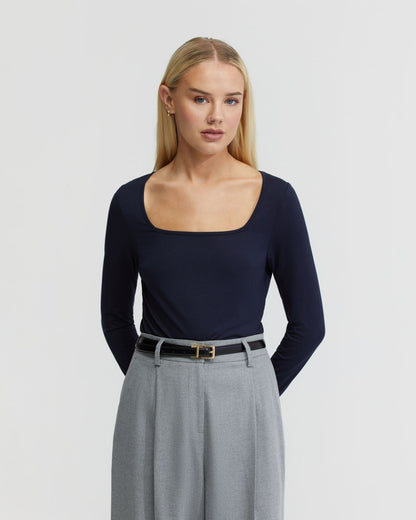 Cassie Square Neck Long Sleeve T-Shirt
