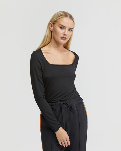 Cassie Square Neck Long Sleeve T-Shirt