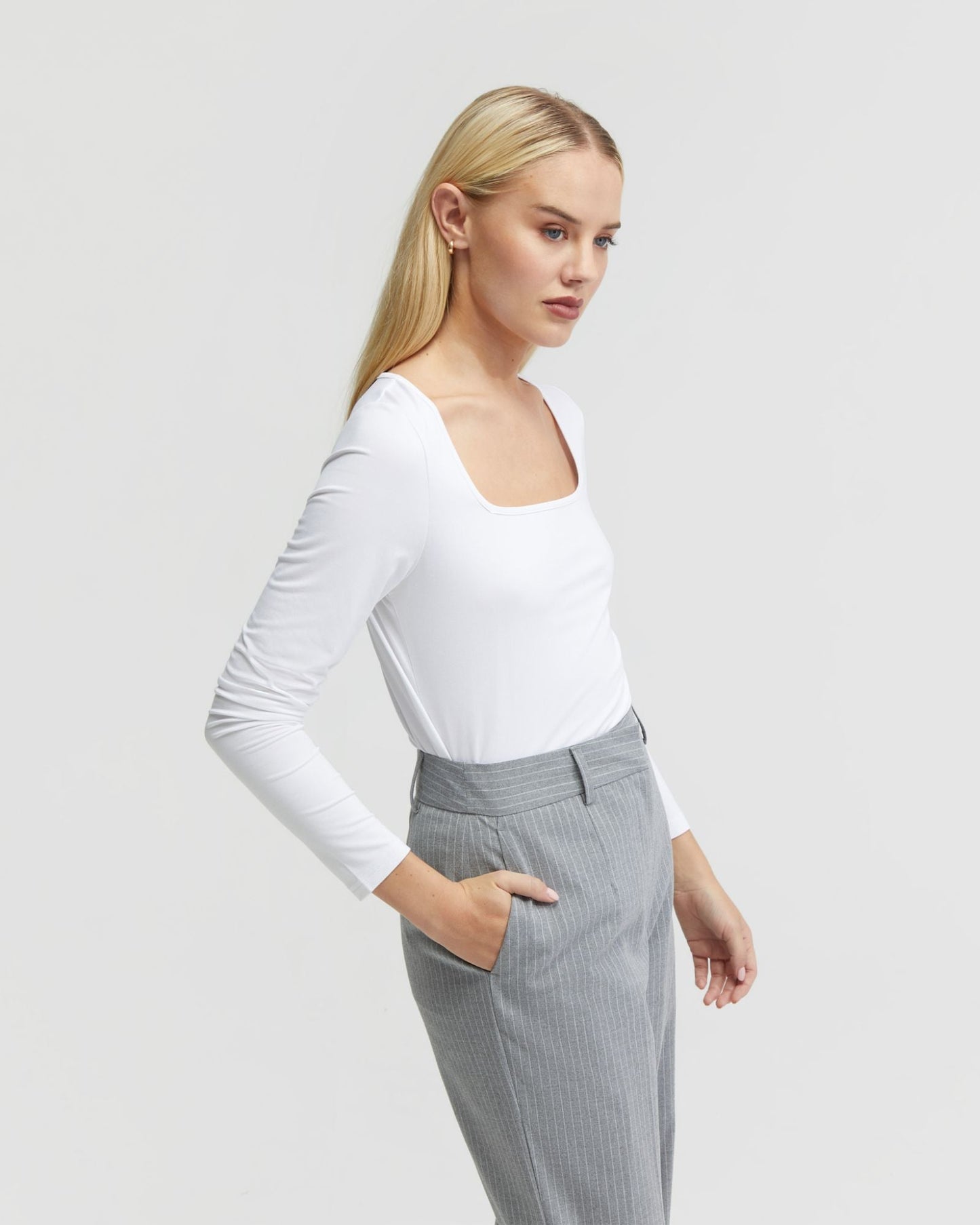 Cassie Square Neck Long Sleeve T-Shirt