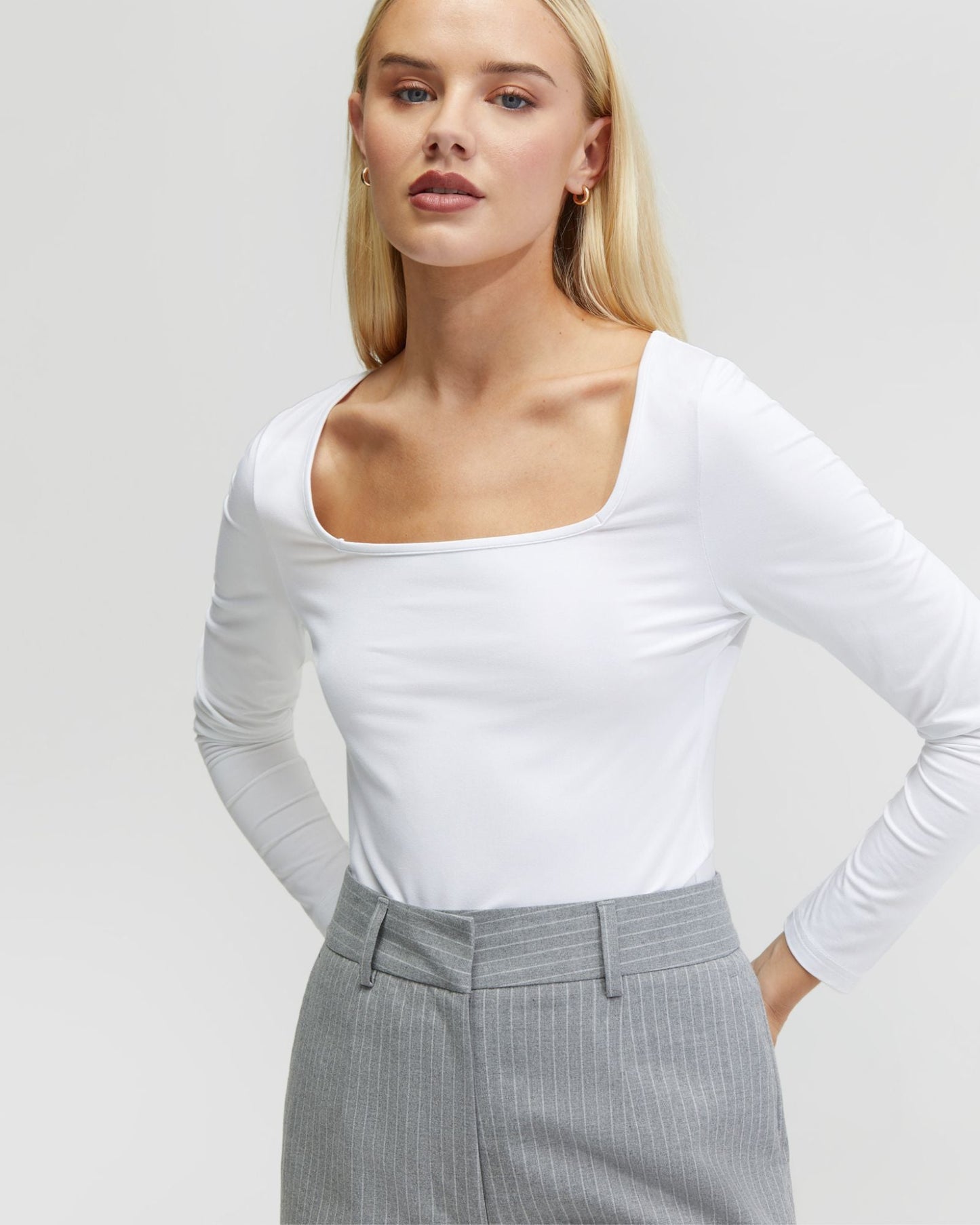 Cassie Square Neck Long Sleeve T-Shirt