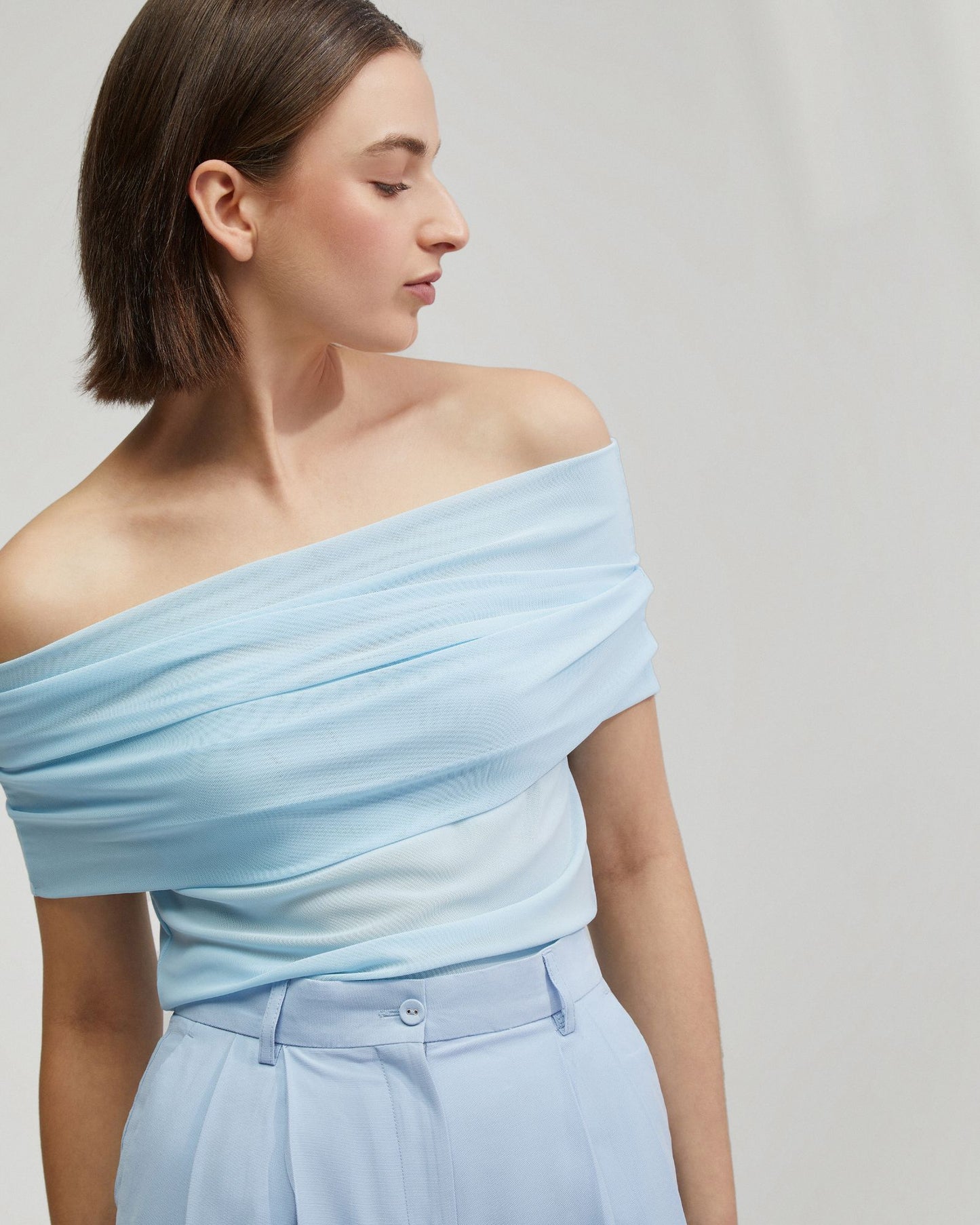 Nia Mesh Off-Shoulder Top